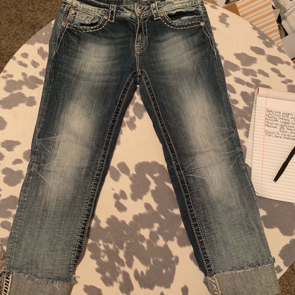 Miss Me cuffed easy cropped skinny